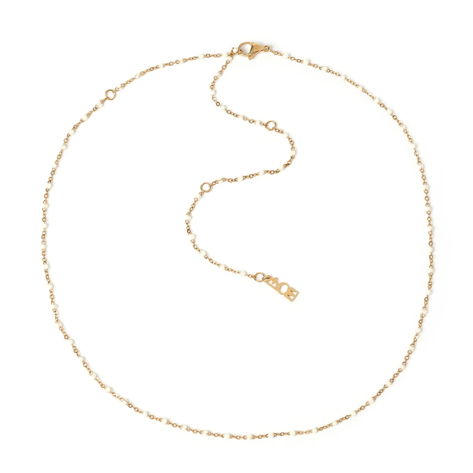 Peggy Gold and Enamel Necklace - Vanilla
