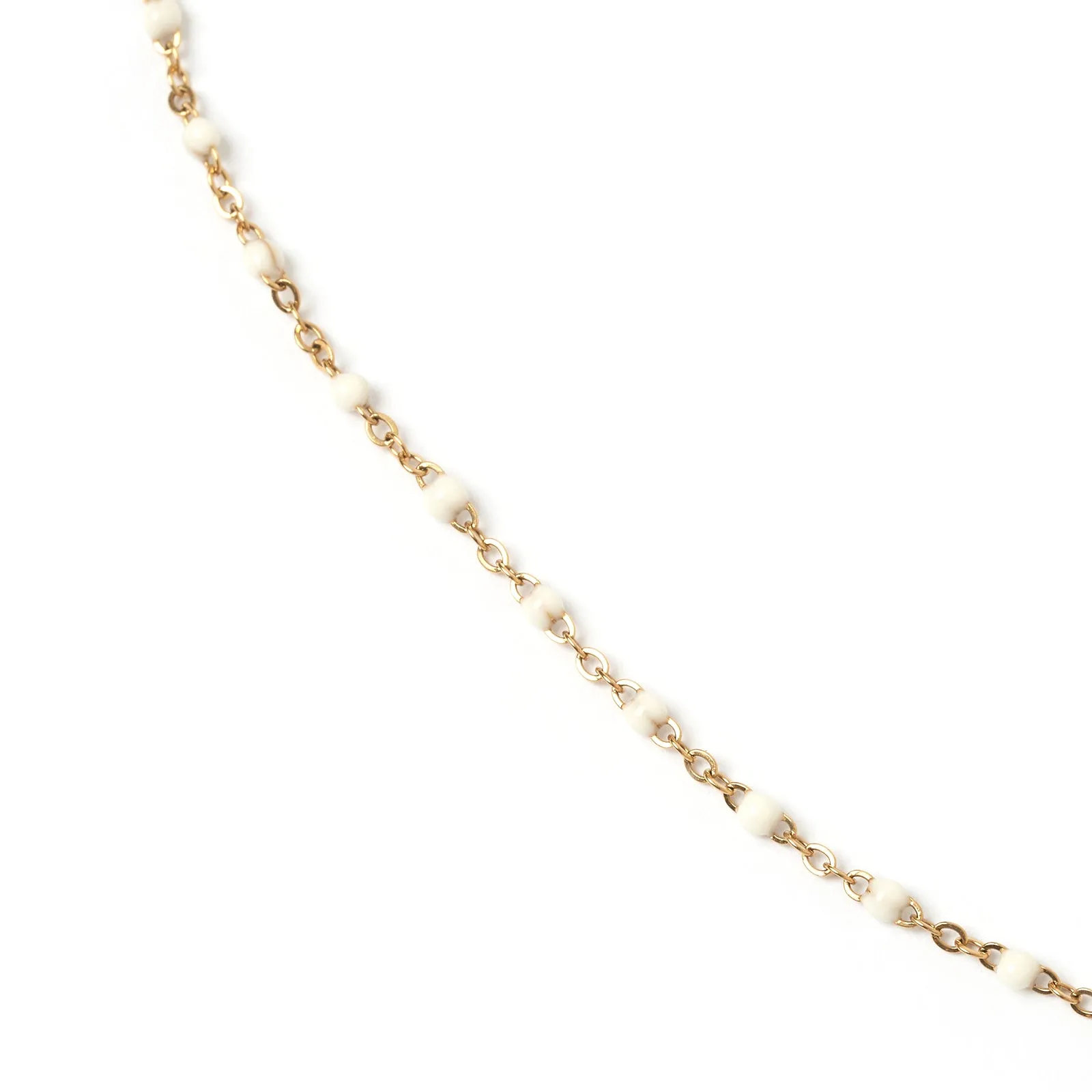 Peggy Gold and Enamel Necklace - Vanilla