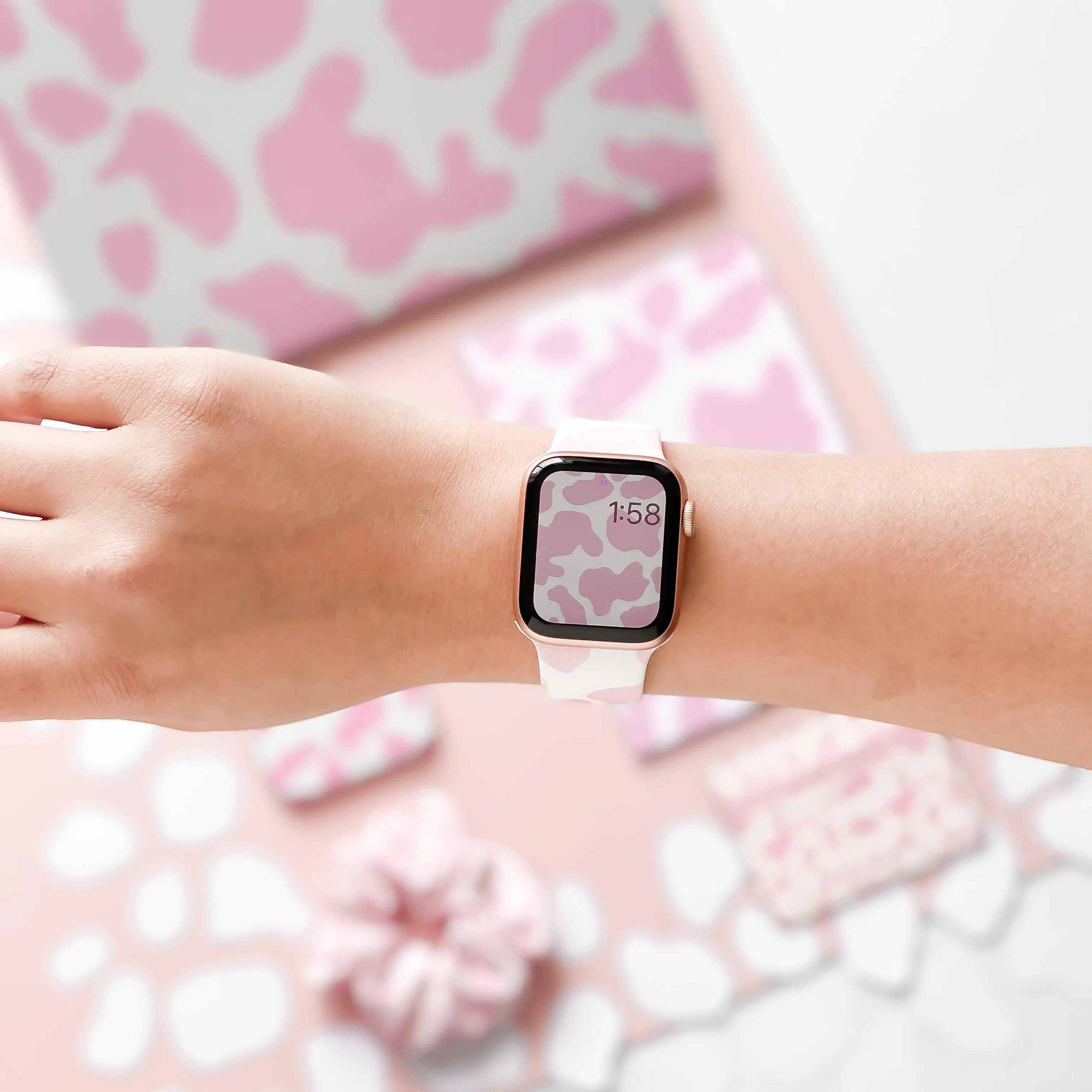 Pink Cow Apple Watch Strap