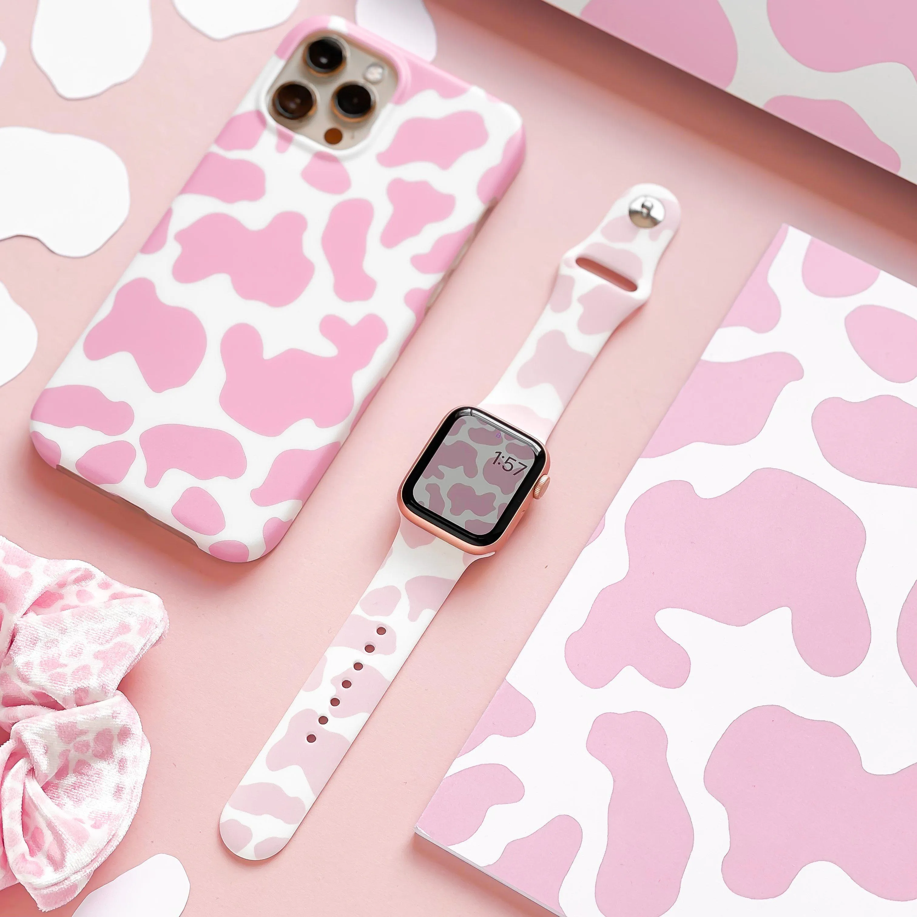 Pink Cow Apple Watch Strap