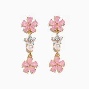 Pink Petal Dangle Earrings