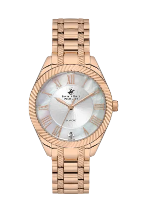 Polo - BP3571C.420 Ladies 3 Hands White Dial Ceramic Sapphire Coated Glass Diamond