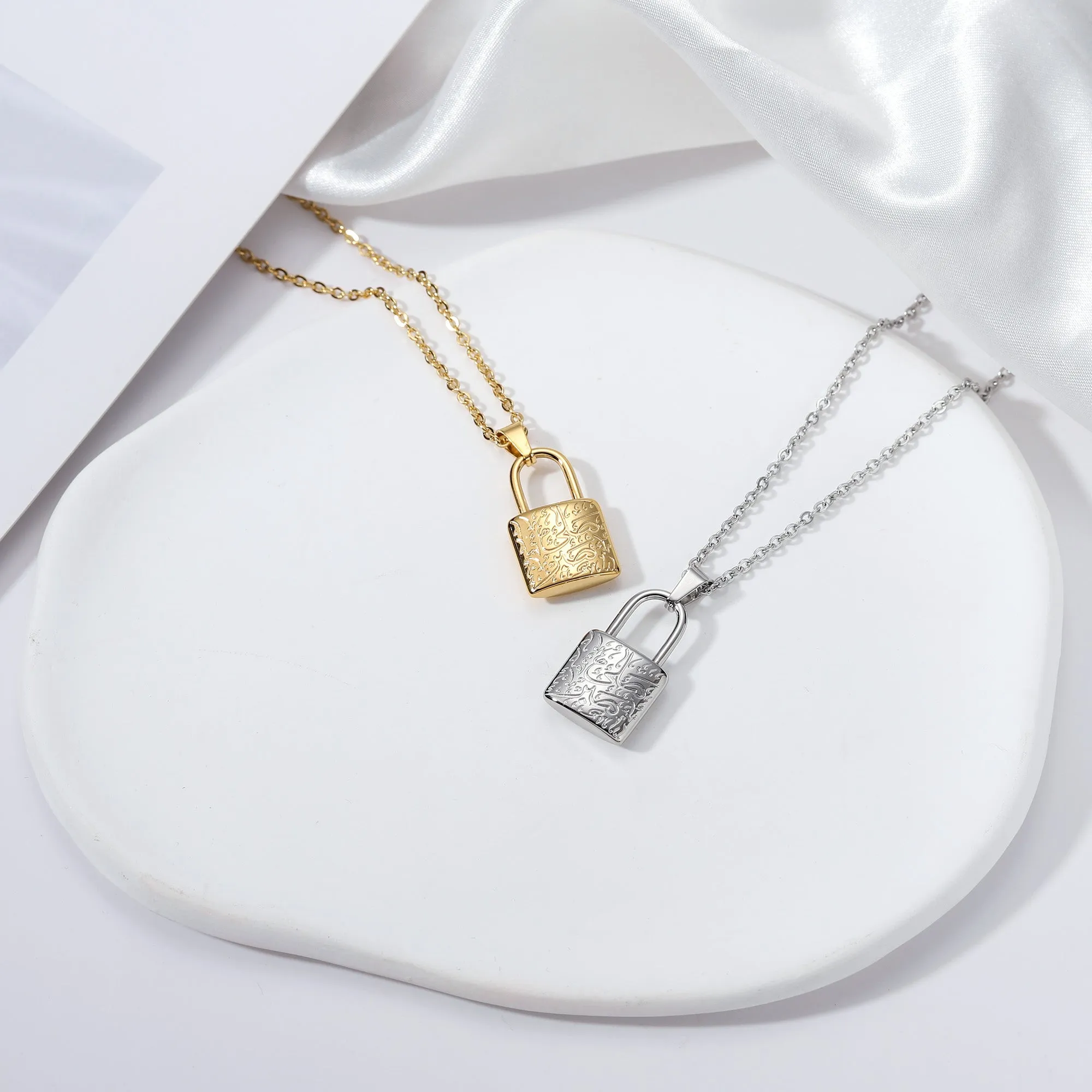 Prayer & Patience Lock Necklace