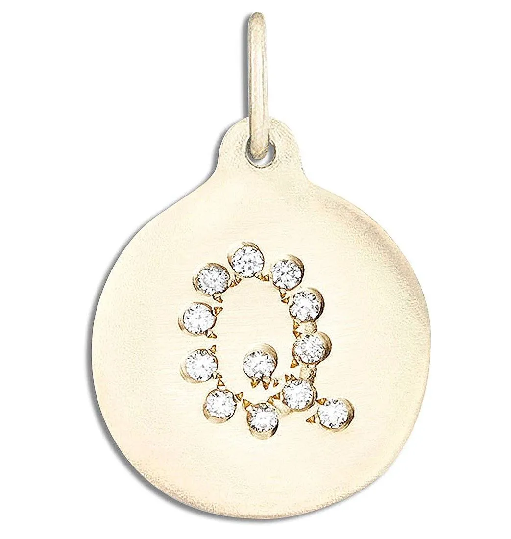 "Q" Alphabet Charm Pavé Diamonds