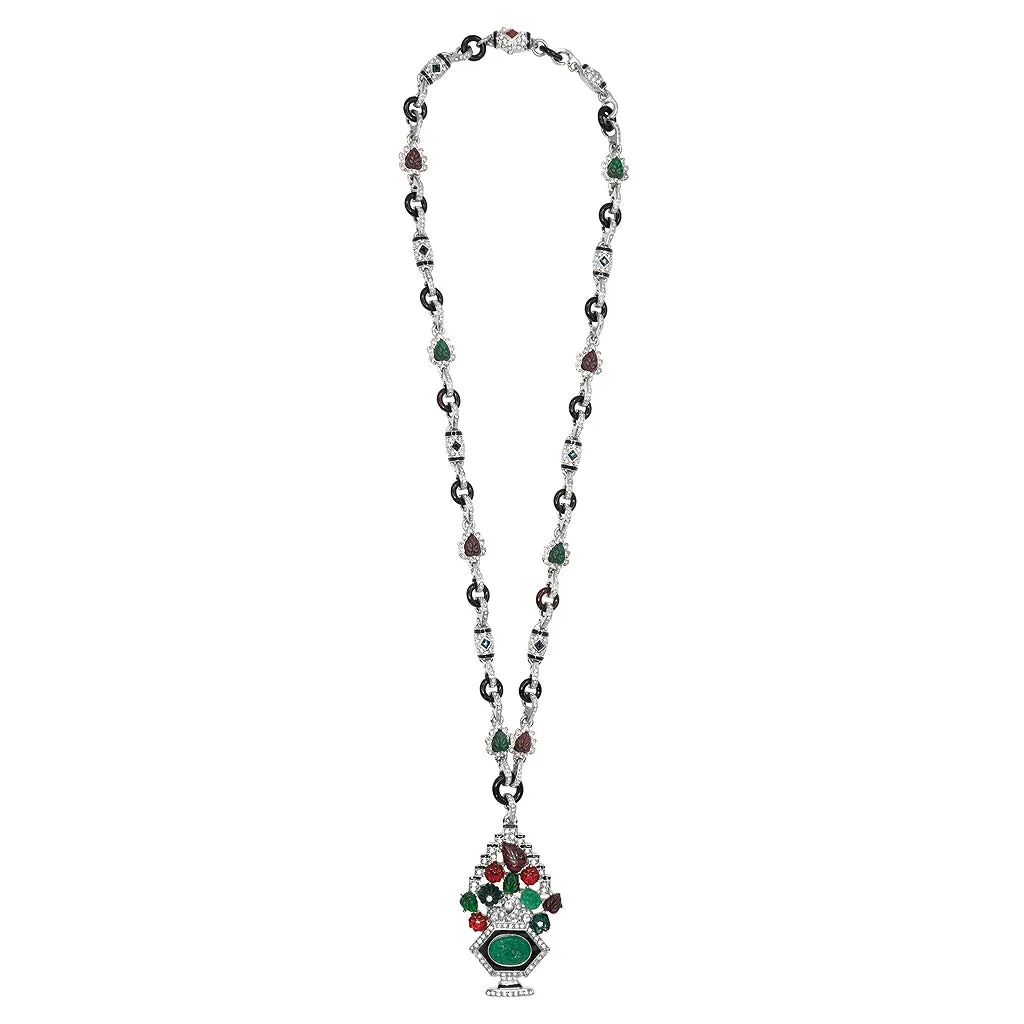 "Tutti Frutti" Deco Pendant Necklace
