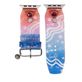 Ready to Ship - Limited Edition Jelly Americana Waterproof Watchband (Size 2, Apple Watch 42-49mm)