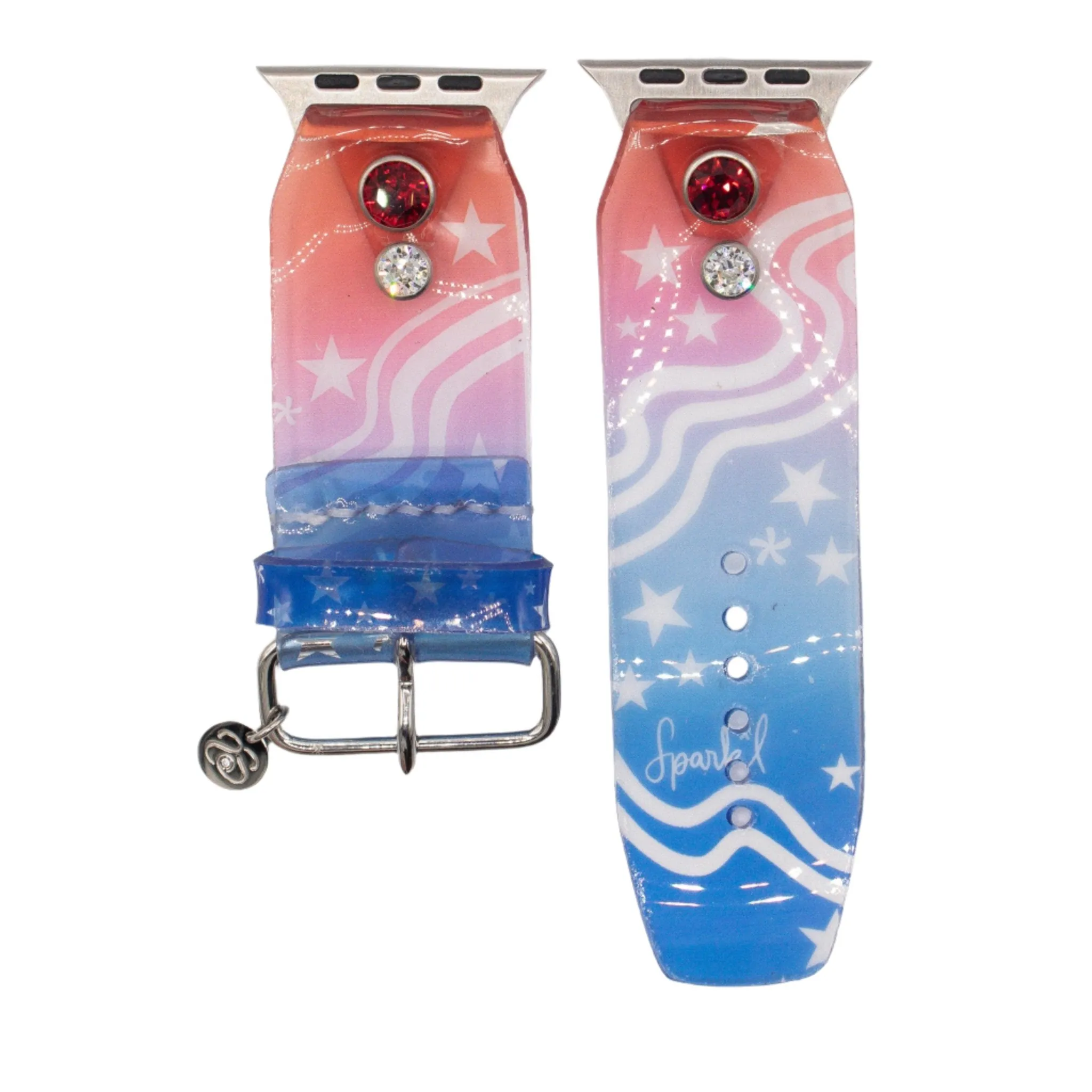 Ready to Ship - Limited Edition Jelly Americana Waterproof Watchband (Size 2, Apple Watch 42-49mm)