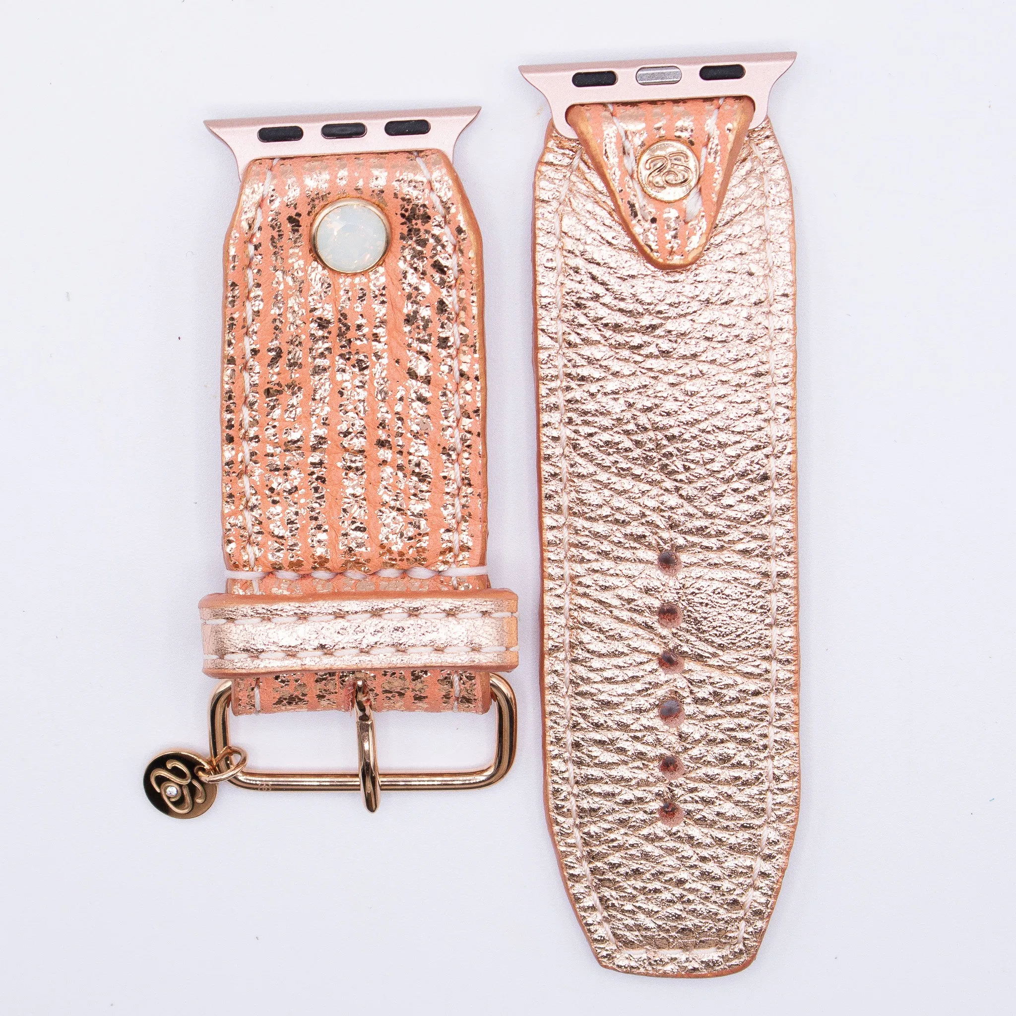 Ready to Ship - Luxe Rose Gold Drip with Classic Rose Gold Watchband (Size 2, Apple Watch 38-41mm)