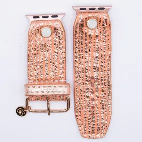 Ready to Ship - Luxe Rose Gold Drip with Classic Rose Gold Watchband (Size 2, Apple Watch 38-41mm)