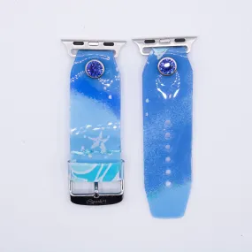 Ready to Ship - Upcycled Lilly Pulitzer Bennet Blue Waterproof Skinny Watchband (Size 1, Apple Watch 38-41mm)