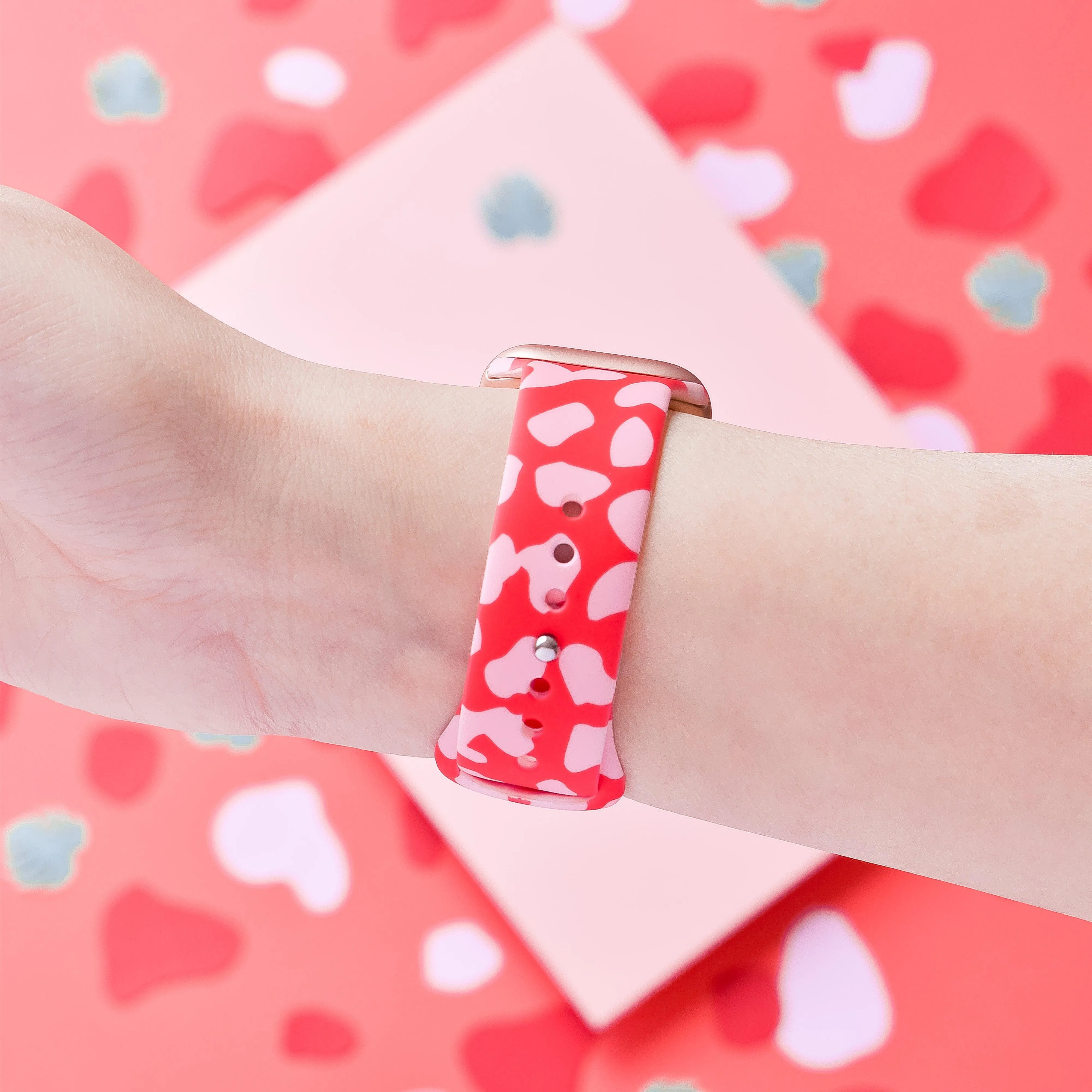 Red & Pink Leopard Apple Watch Strap