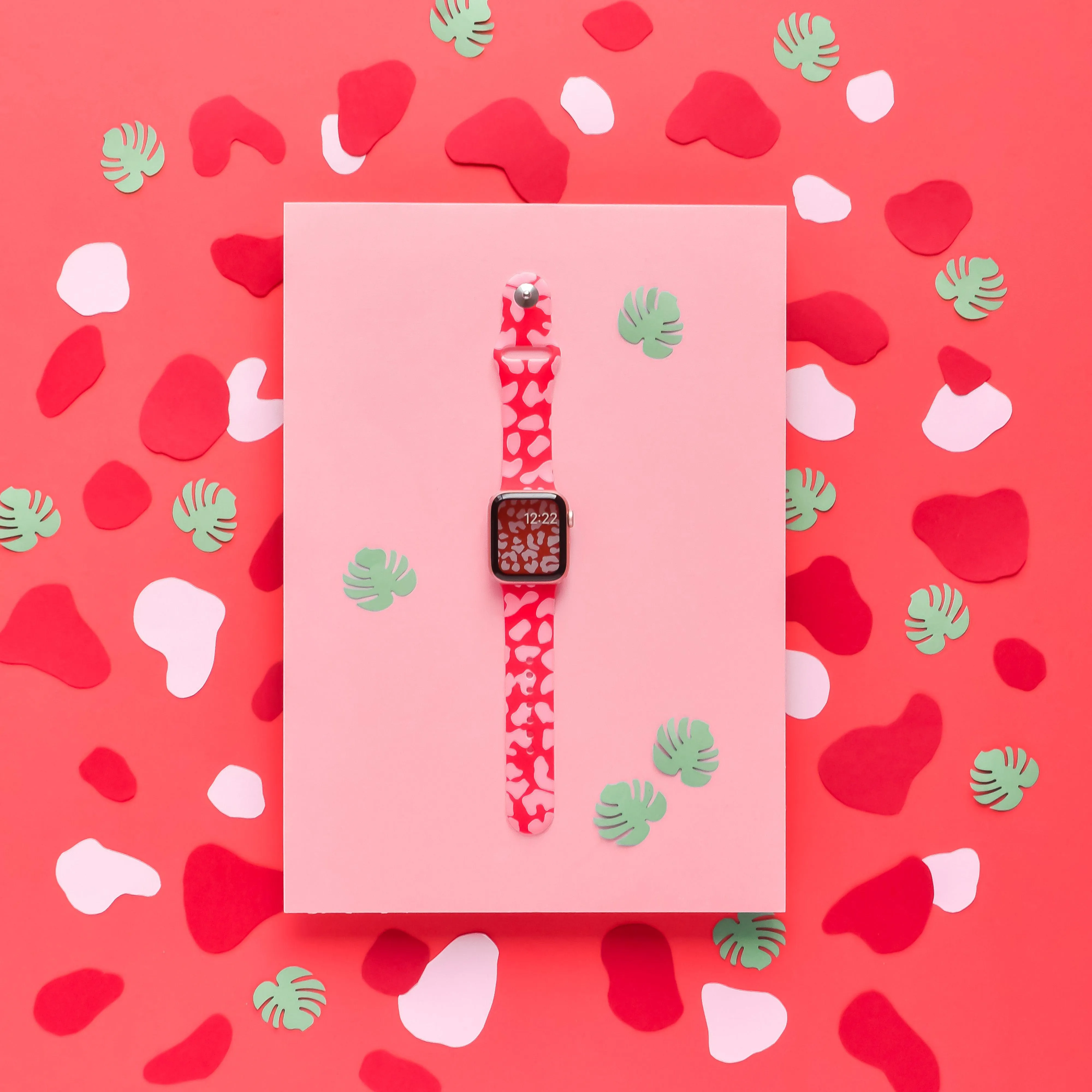 Red & Pink Leopard Apple Watch Strap