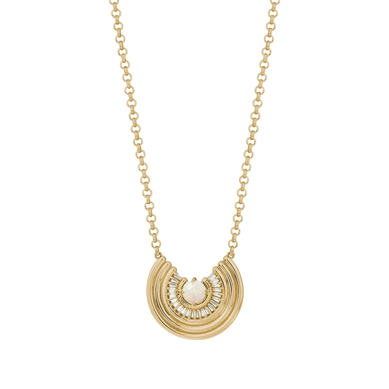 Revival Baguette Necklace -Opal
