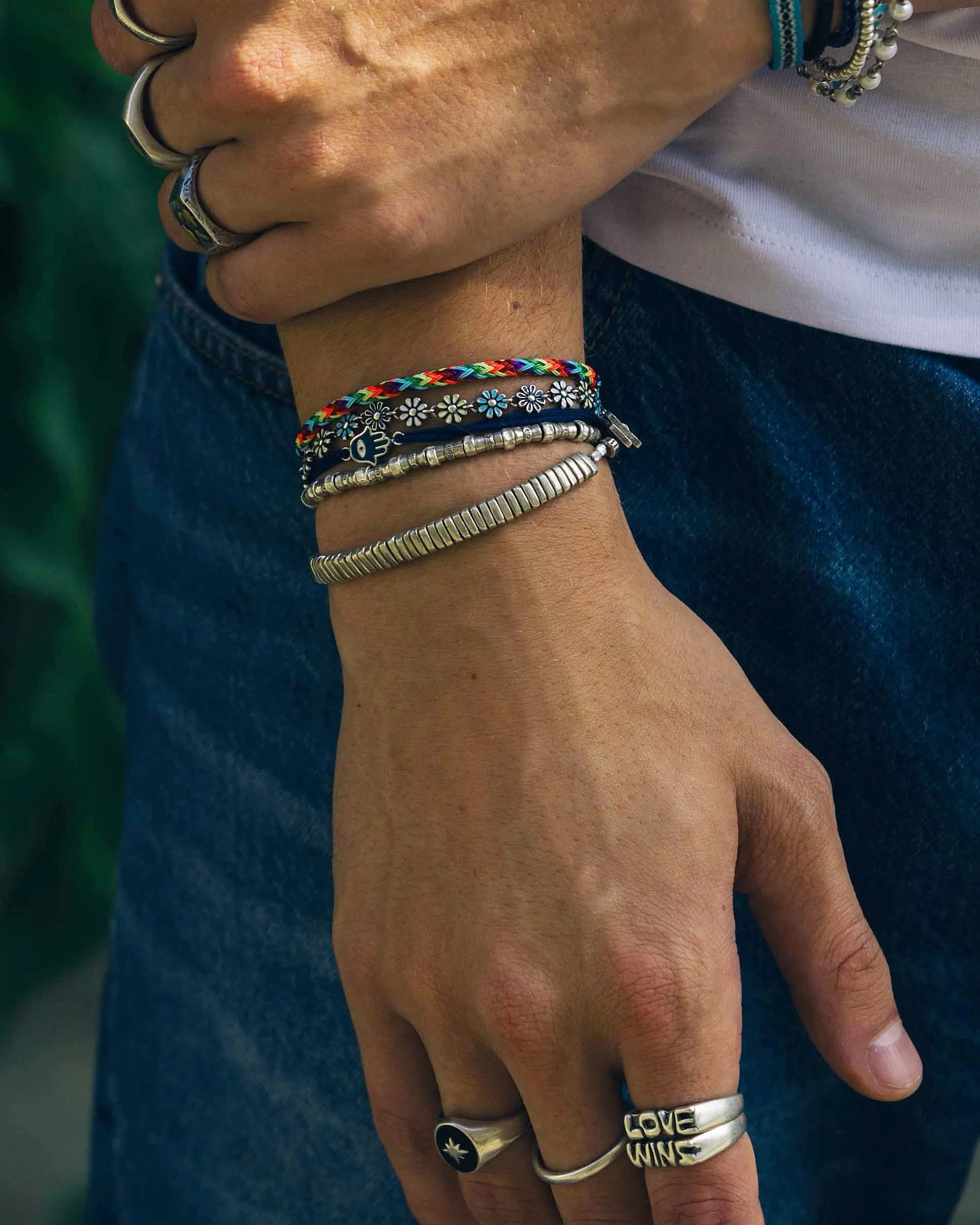 Rope Hamsa Bracelet (Navy Blue)