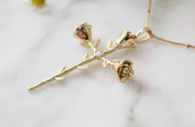 Rose Vine Cross Necklace