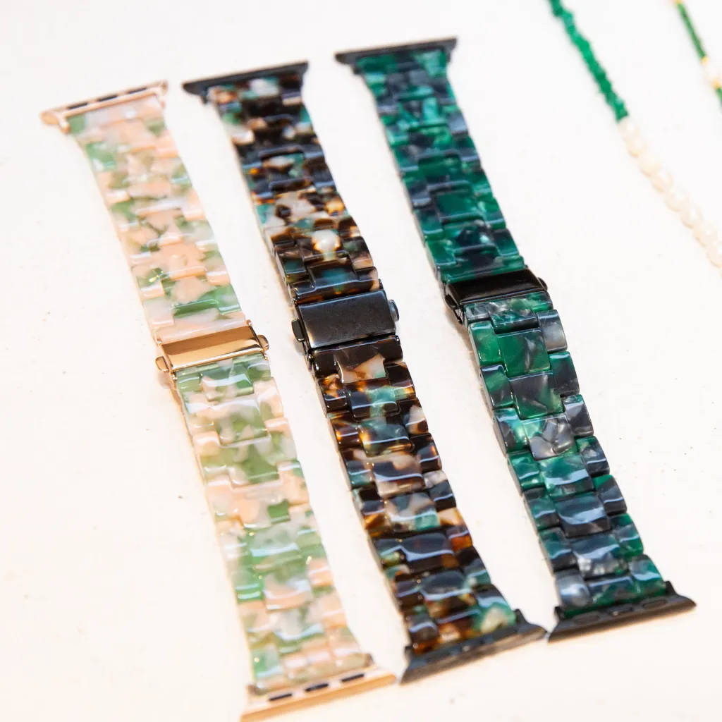 Rosetta Resin Watch Strap - Dark Green - 38/40mm