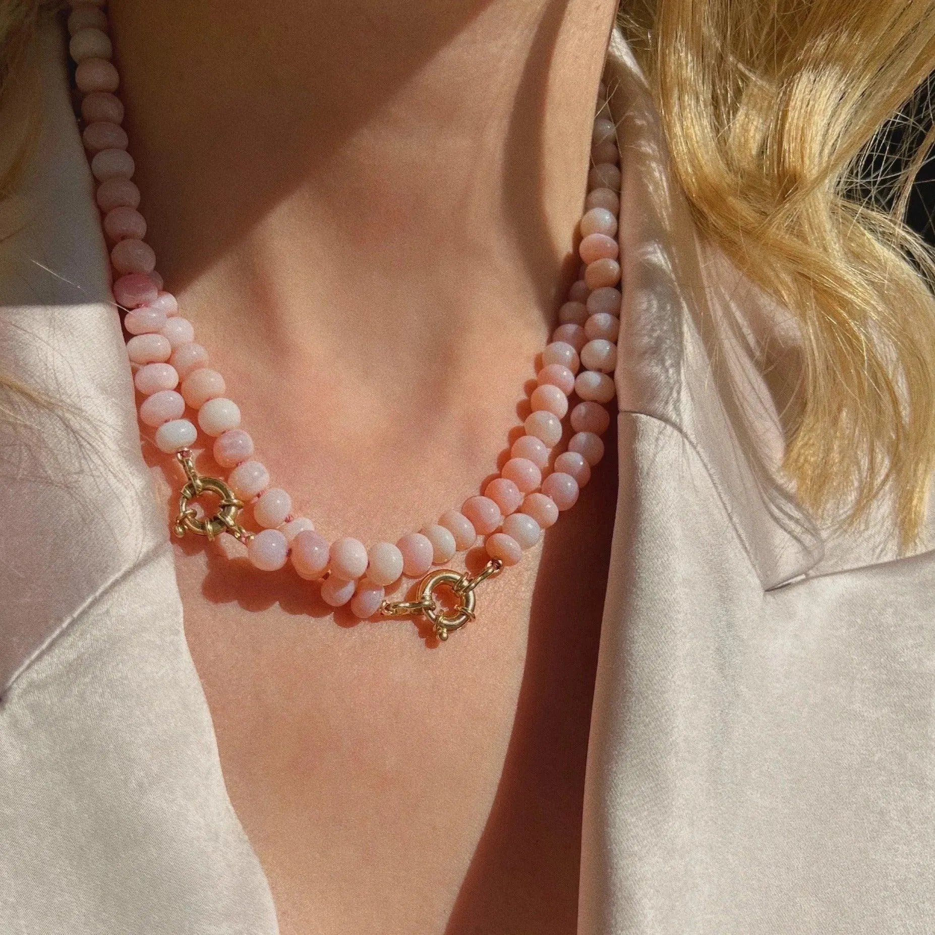 Rosewater Pink Opal Necklace