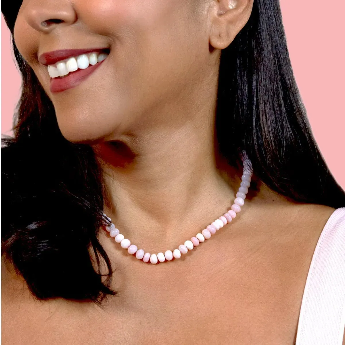 Rosewater Pink Opal Necklace