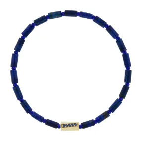 Sapphire Twisted Hexagon on Lapis Bracelet
