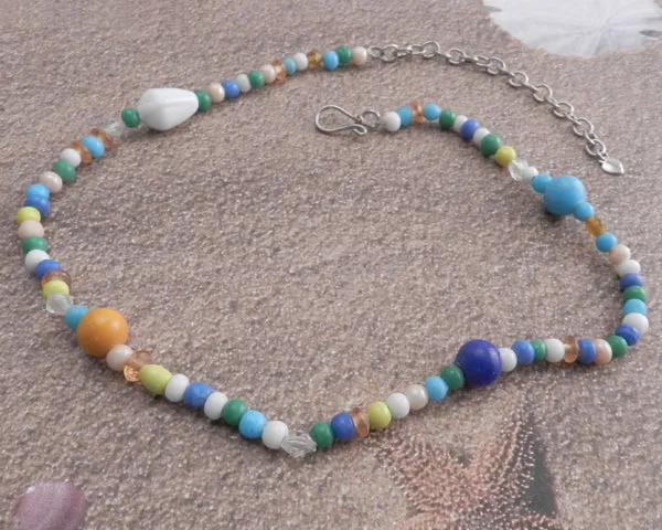 Sea Glass Bead Choker
