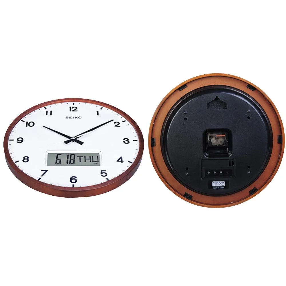 Seiko Analog Clock with Digital Calendar QXL008B