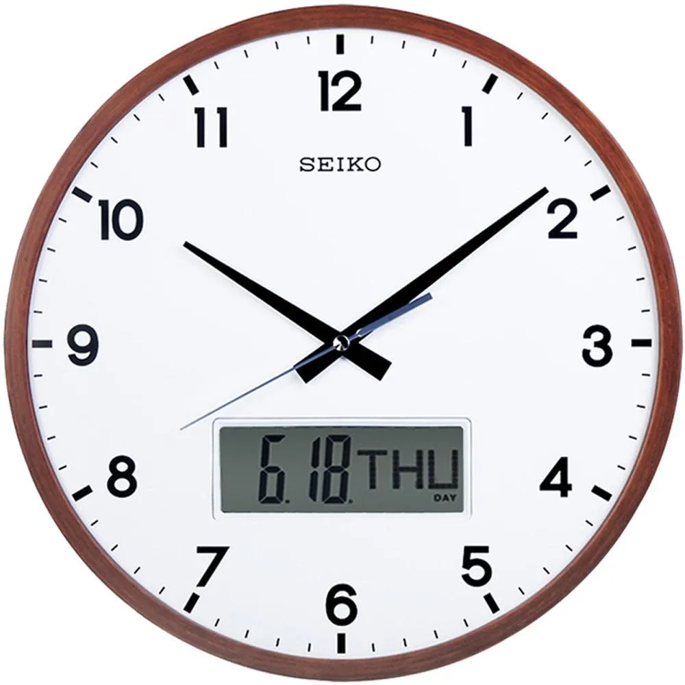 Seiko Analog Clock with Digital Calendar QXL008B