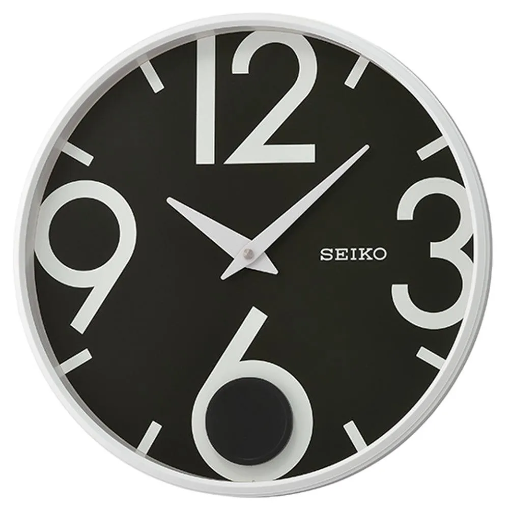 Seiko Large Index Wall Clock with Pendulum QXC239