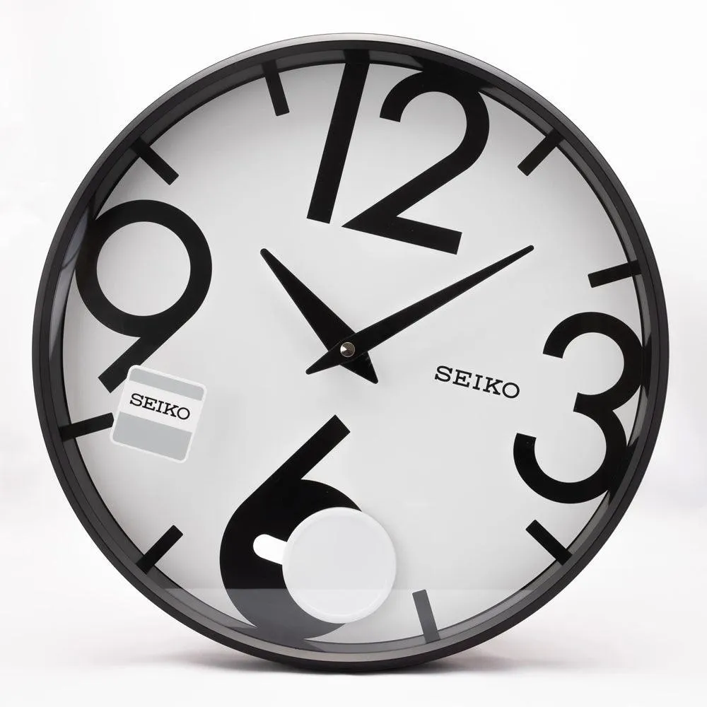 Seiko Large Index Wall Clock with Pendulum QXC239