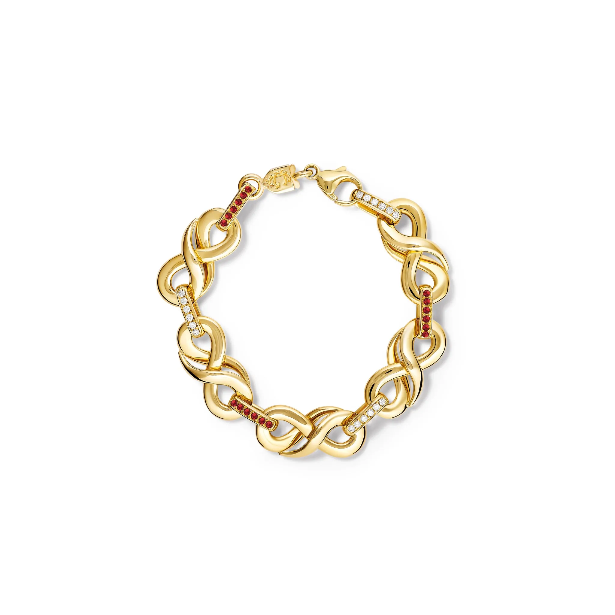 Serpent Geneve Bracelet Yellow Gold - Ruby & Diamond