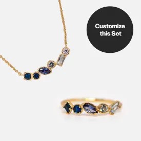 Shades of You Ombre Birthstone Ring and Necklace Gift Set