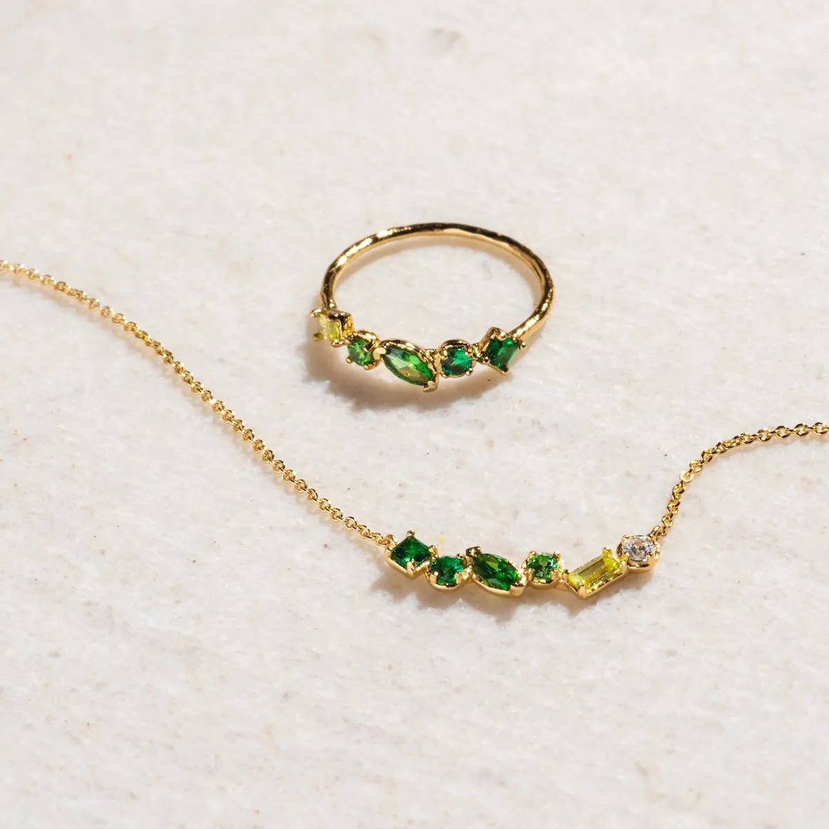 Shades of You Ombre Birthstone Ring and Necklace Gift Set