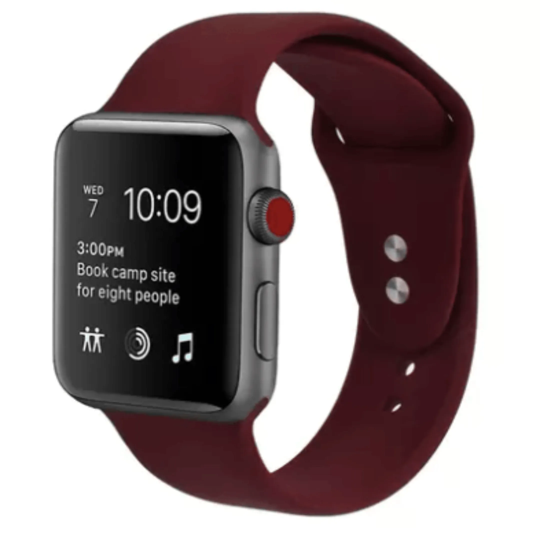 Silicone Sport Replacement Band for Apple Watch Maroon - Plum