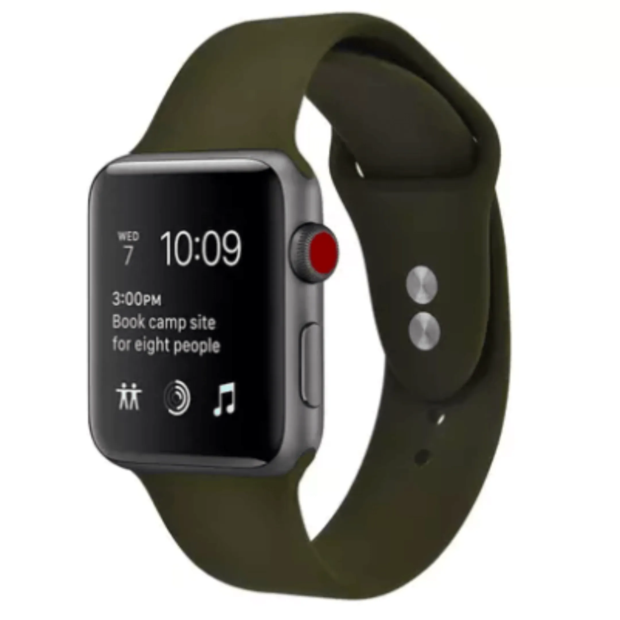 Silicone Sport Replacement Band for Apple Watch Olive