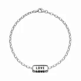 Silver Love is All Around Charm Bracelet (Black)