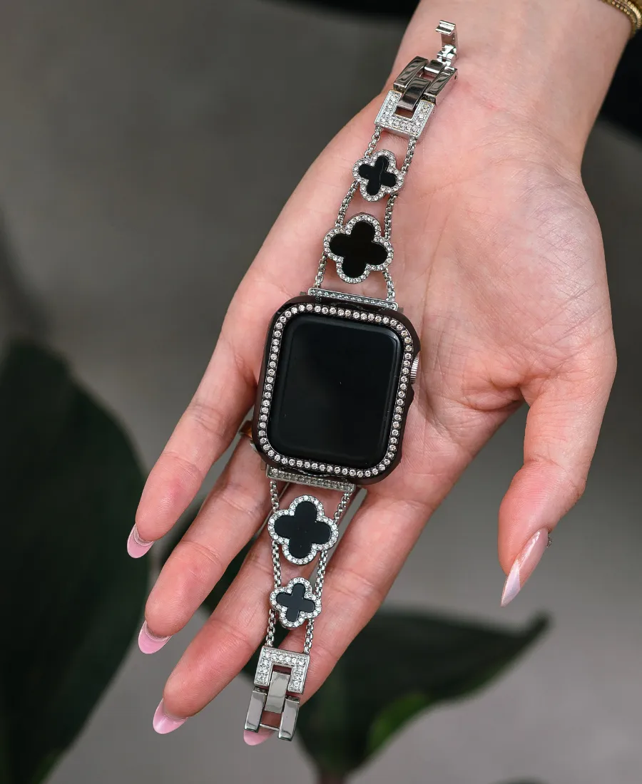 Silver Lucky Clover Watch Band