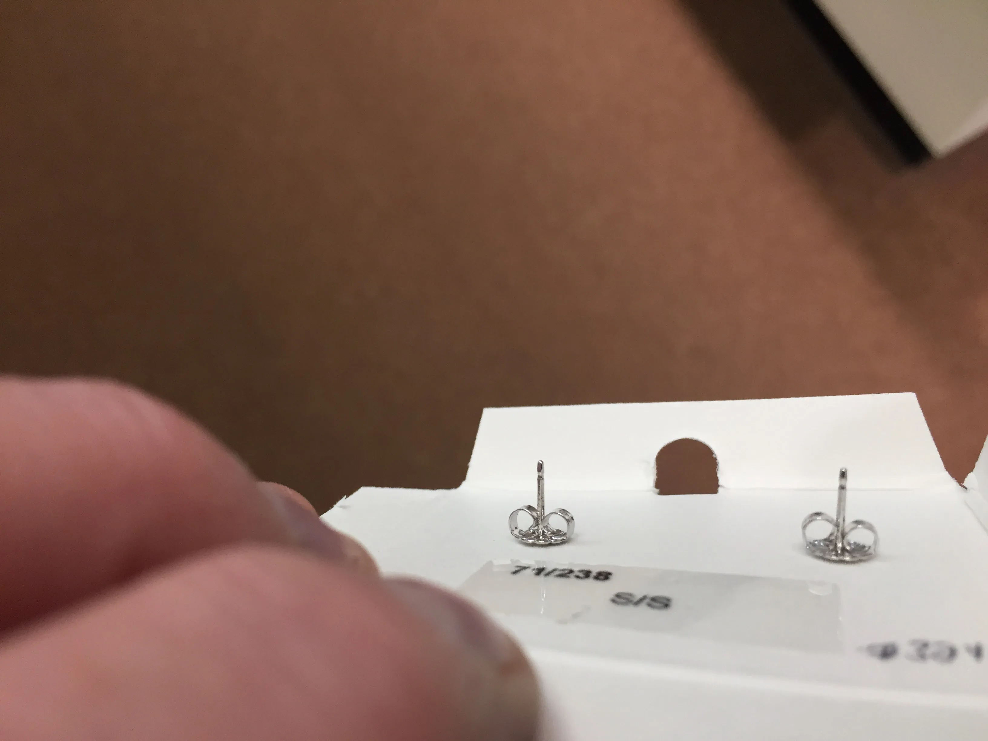 Silver Square Stud Earrings