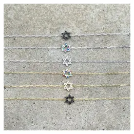 Small Nessa Pave Magen David Paperclip Bracelet