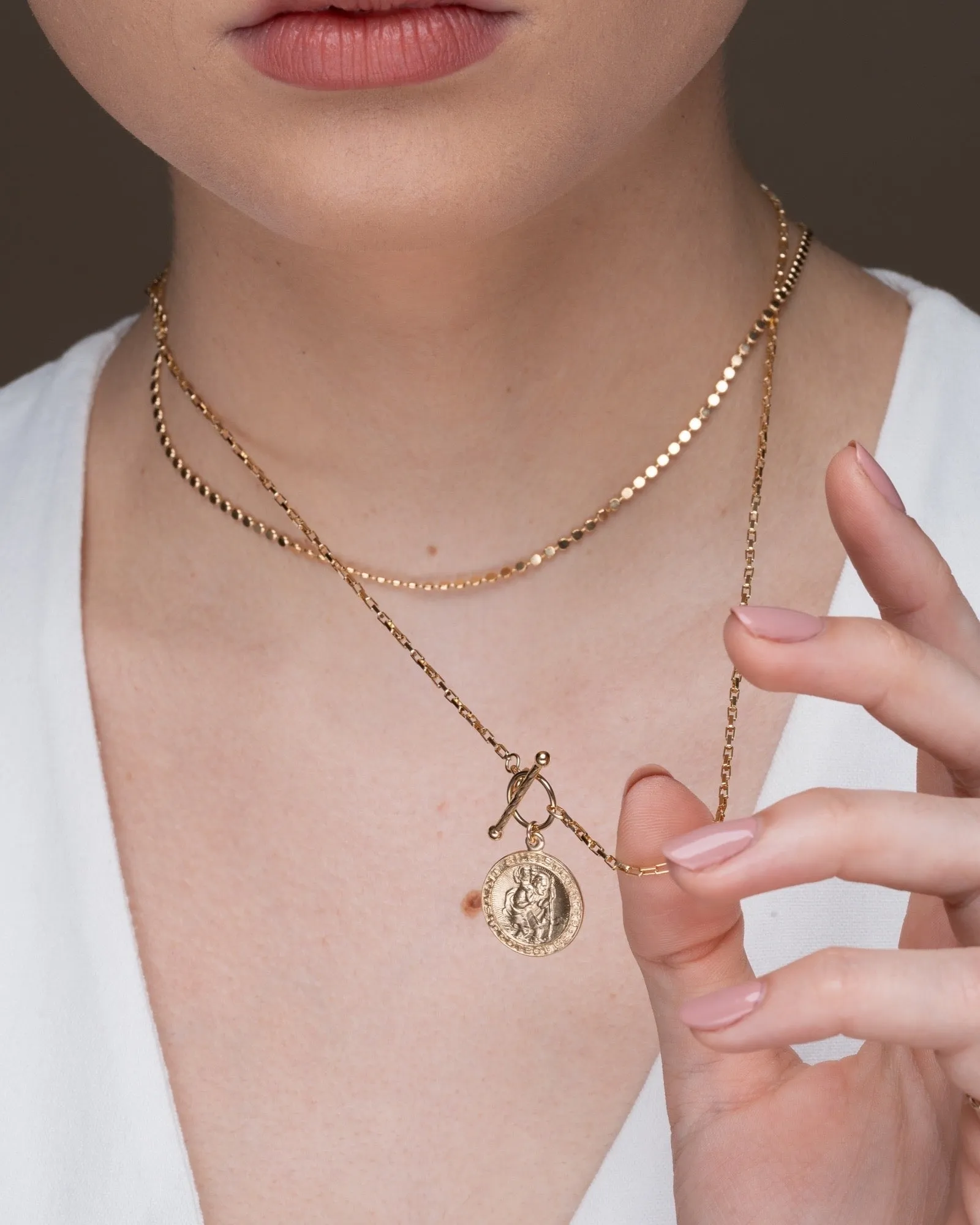 St Christopher lock necklace