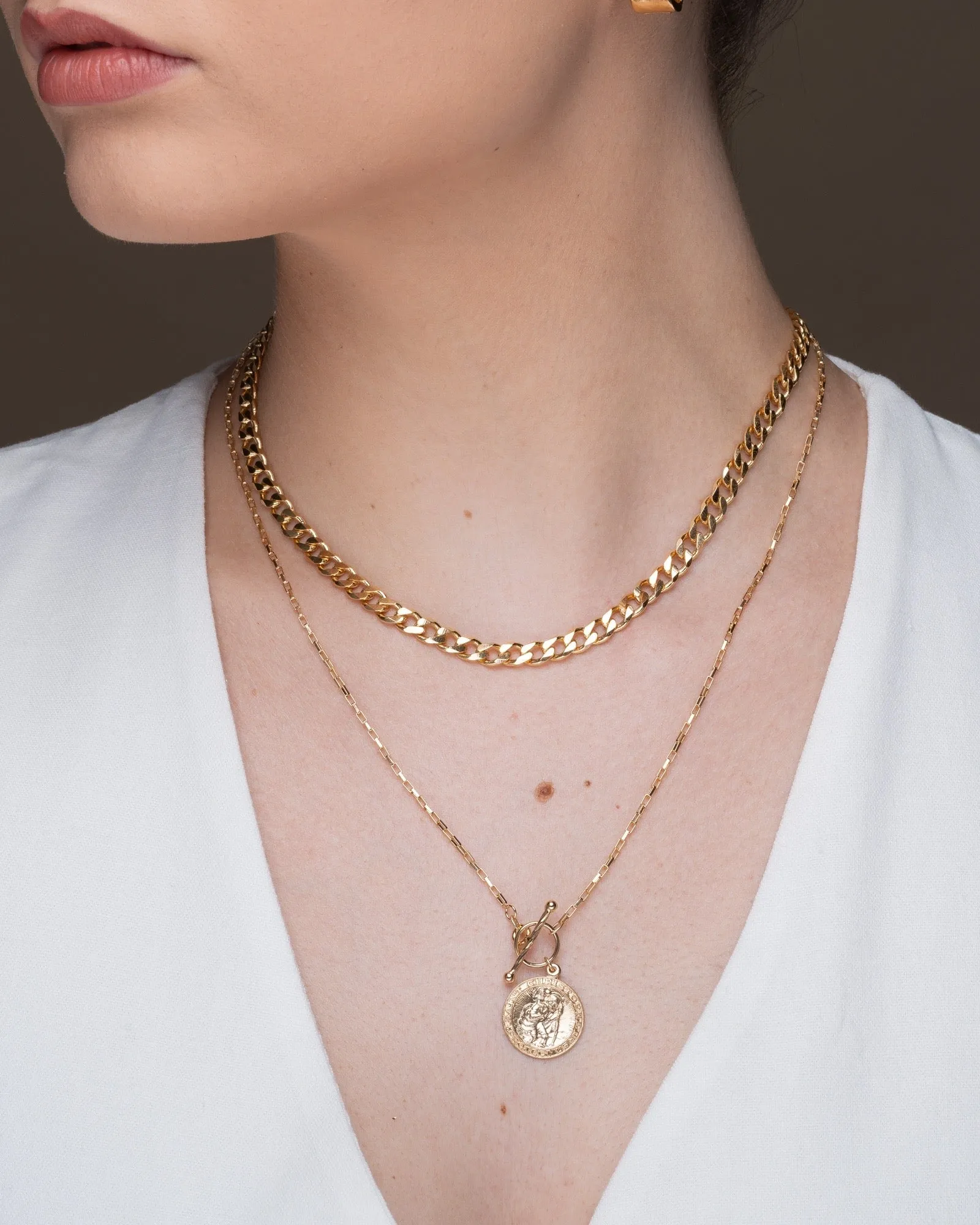 St Christopher lock necklace