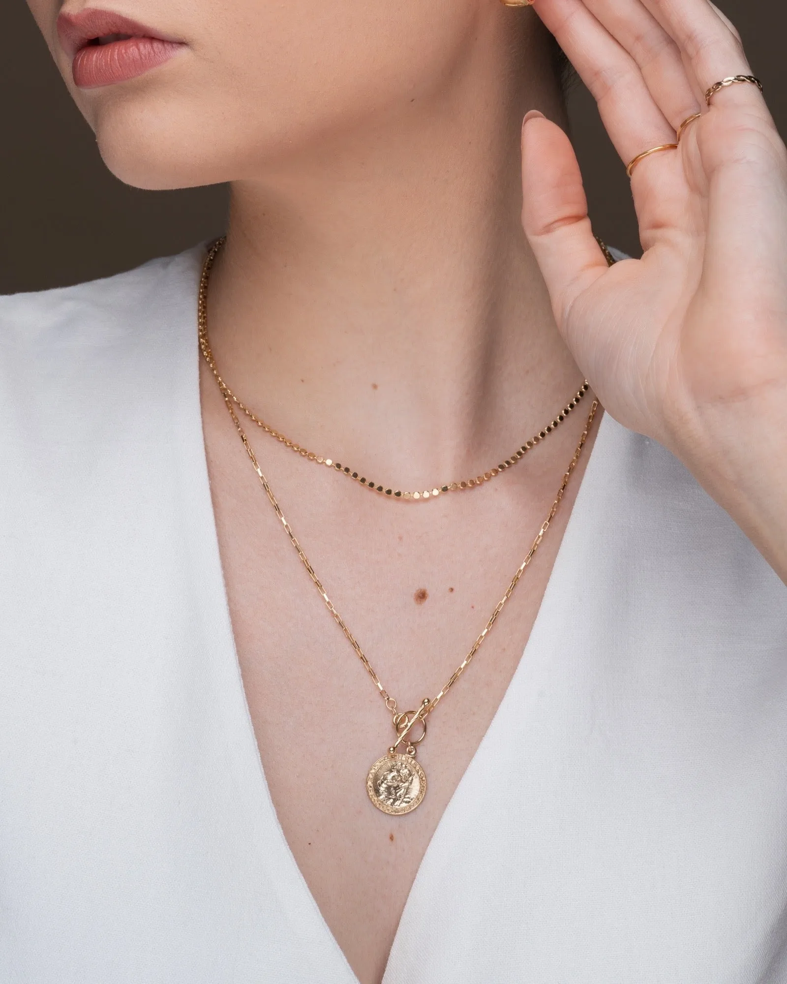 St Christopher lock necklace