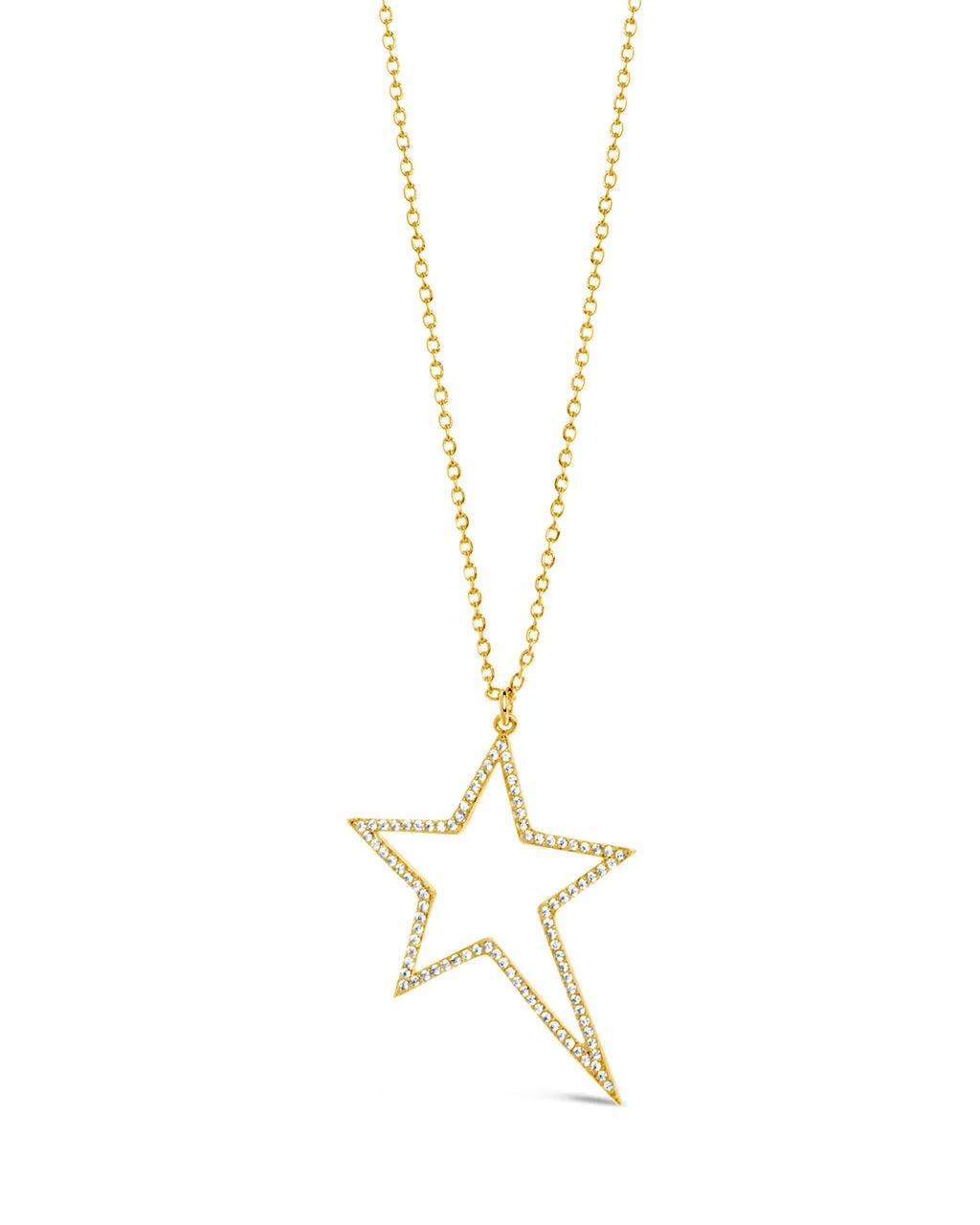 Statement CZ Star Outline Necklace