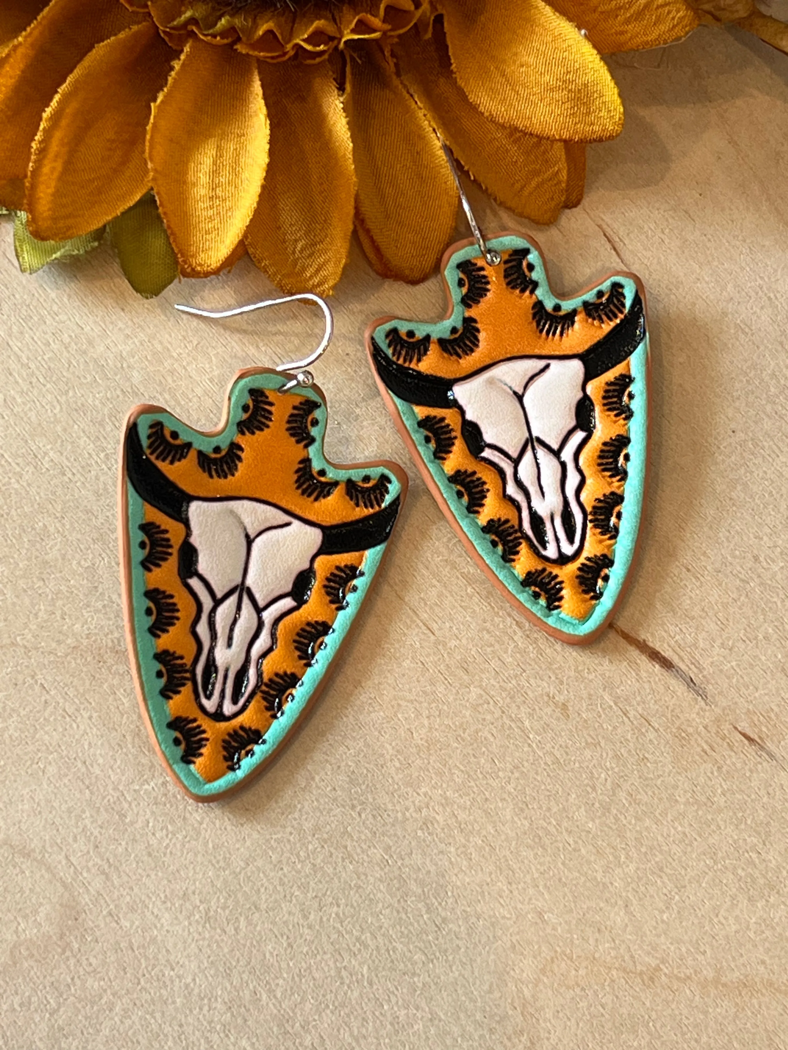Steer Arrowhead Earrings