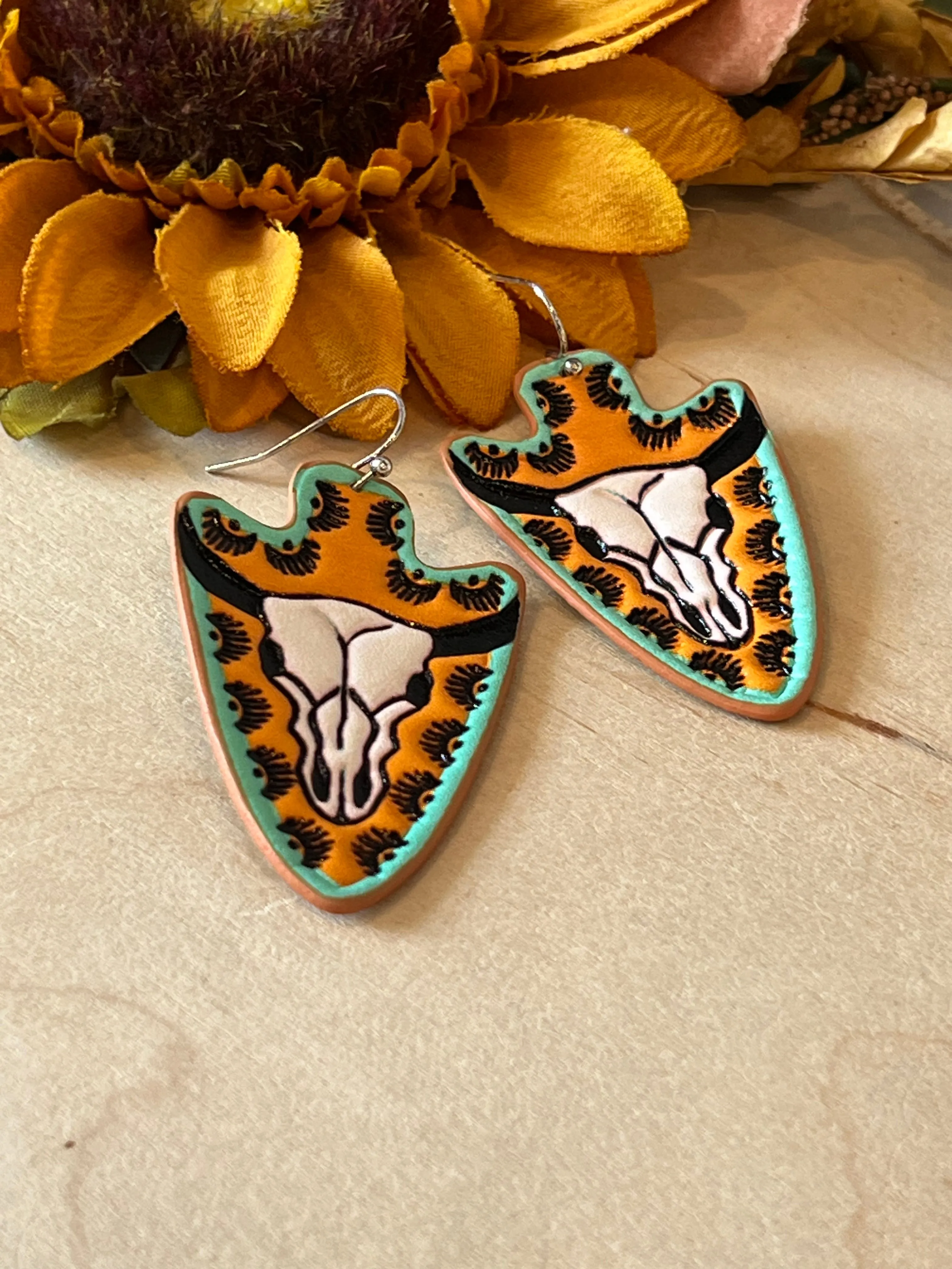 Steer Arrowhead Earrings
