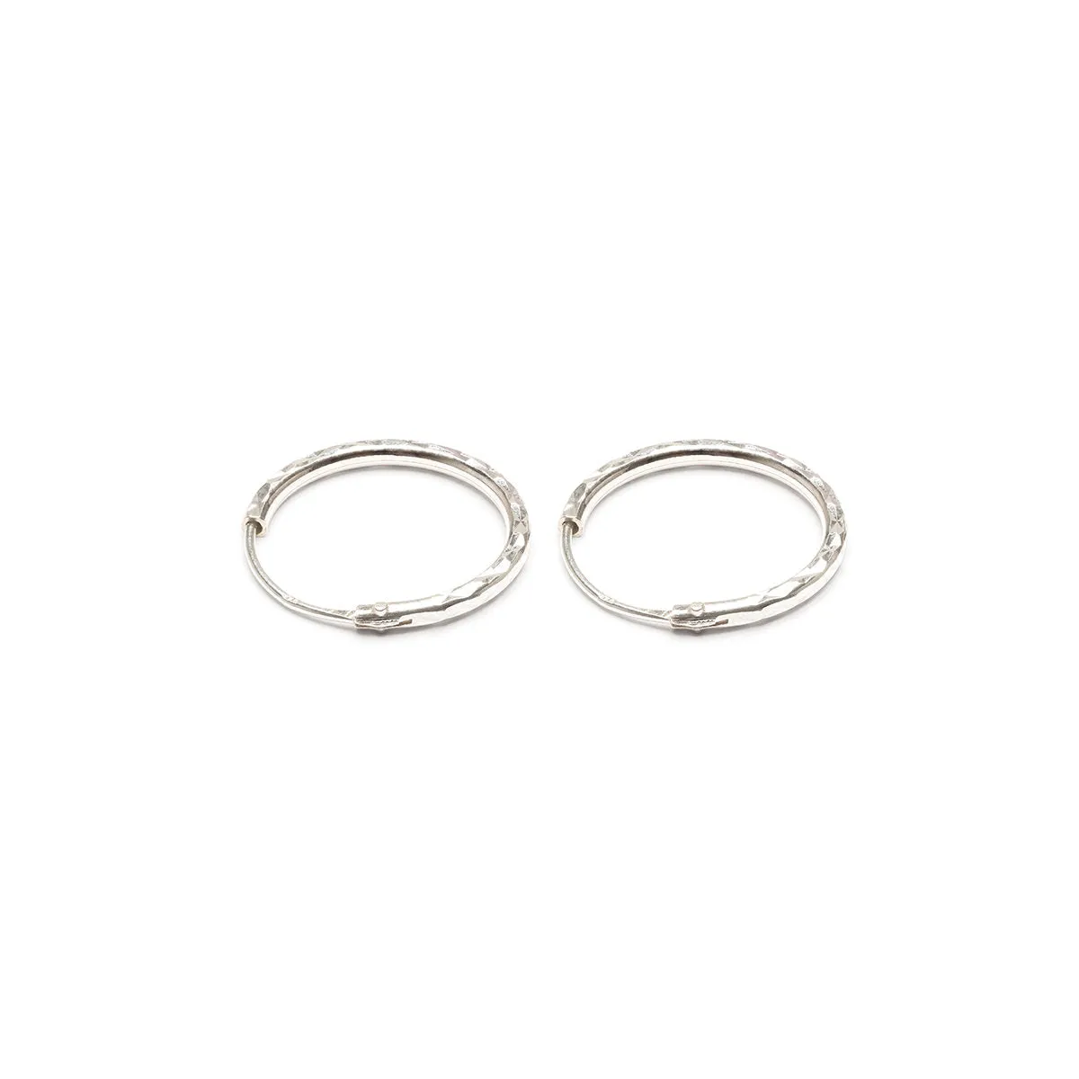 Sterling Silver Diamond Cut Hoops