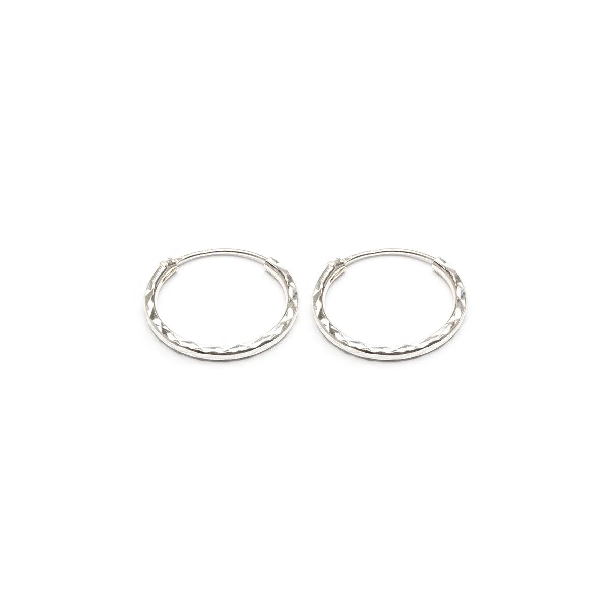 Sterling Silver Diamond Cut Hoops