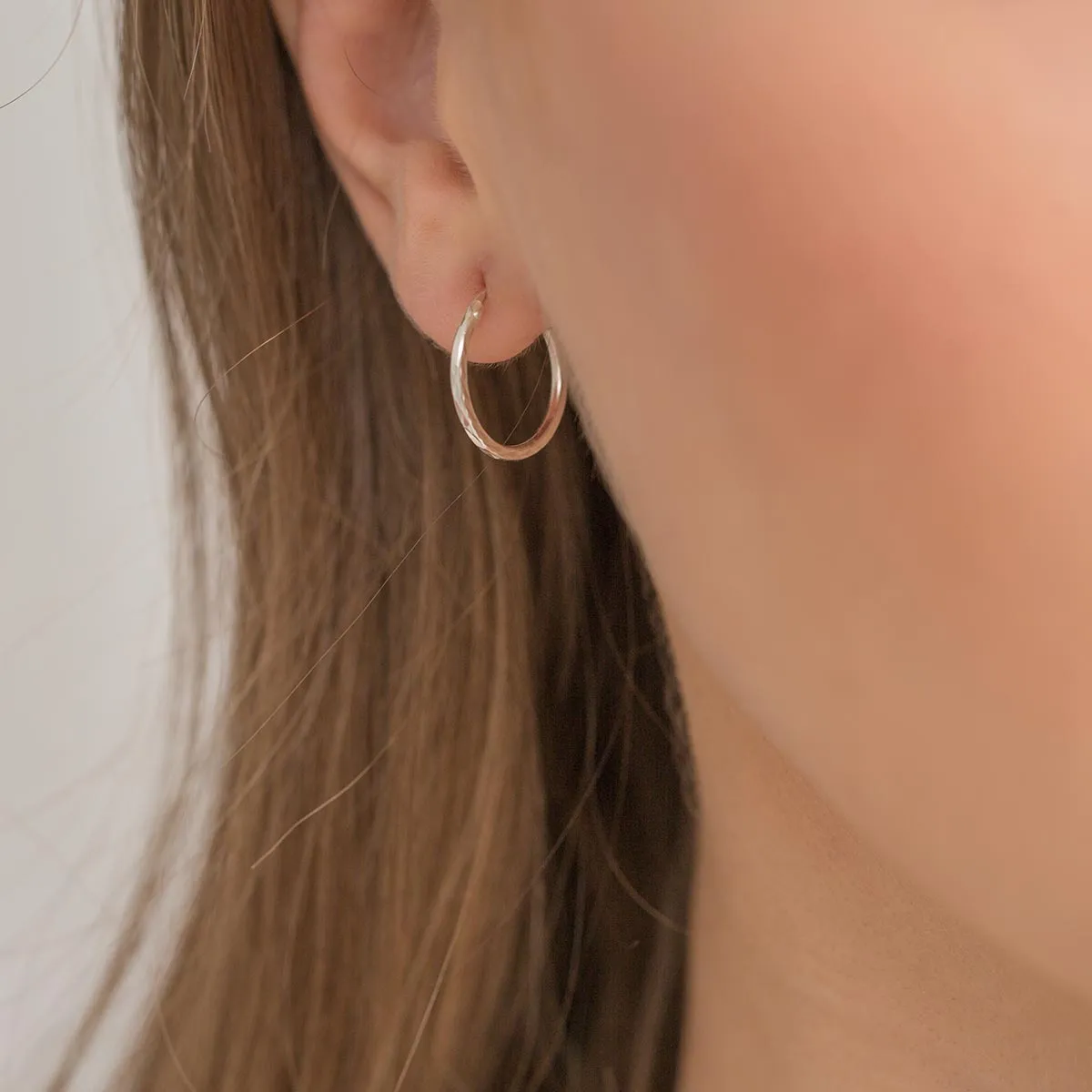 Sterling Silver Diamond Cut Hoops