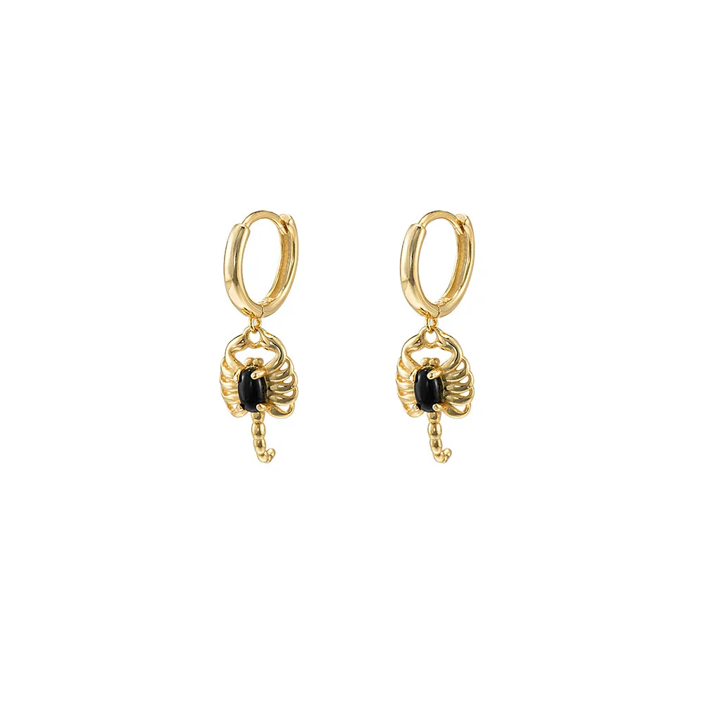 Sterling Silver Scorpion Huggie Earrings