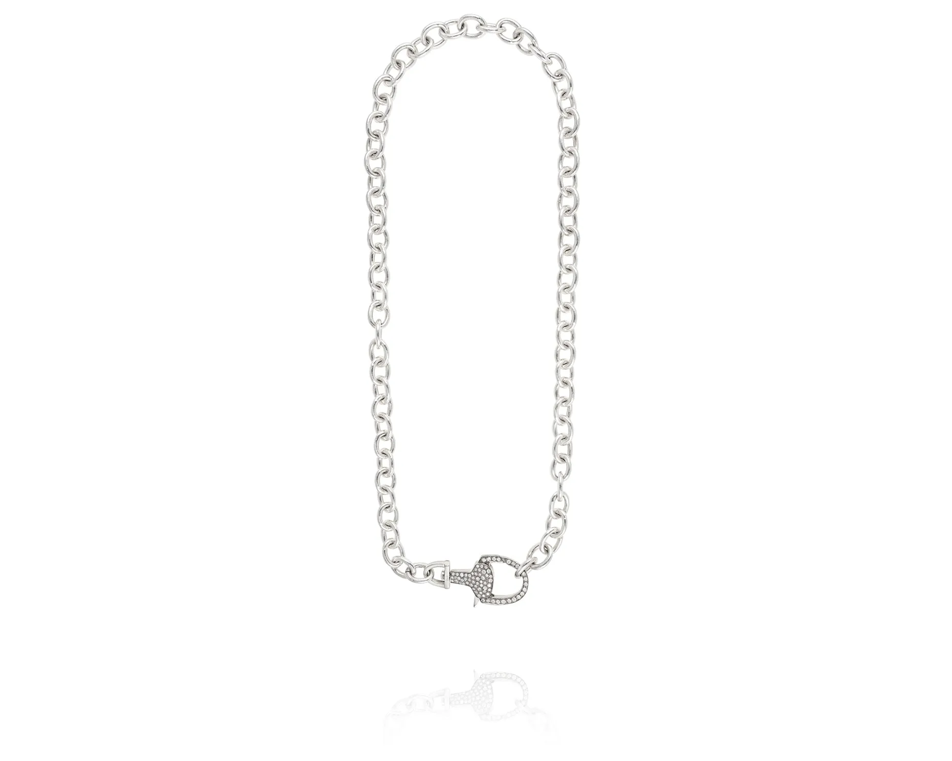 Stirrup Lock Chain Necklace | Diamond