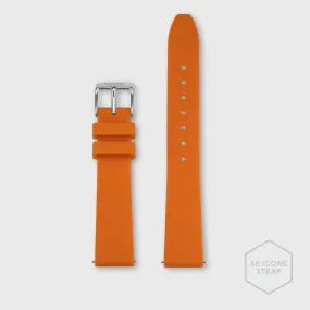Strap 16 mm Silicone Orange, Silver Colour
