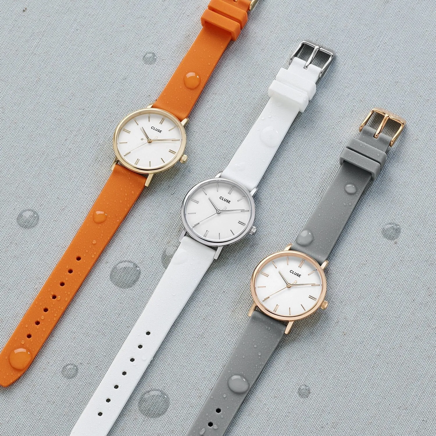 Strap 16 mm Silicone Orange, Silver Colour